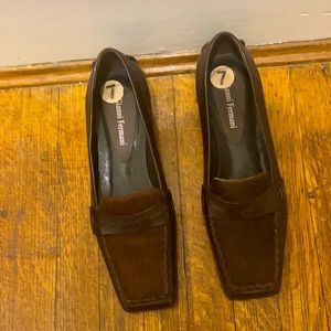 Gianni Fermani leather and calfskin loafers
